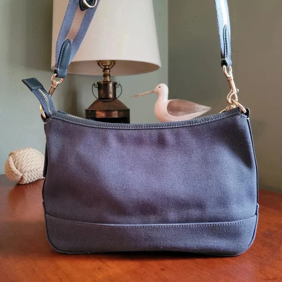 Coach Ellis Canvas and Leather Shoulder Bag Blue CA626 - Picture 7 of 15